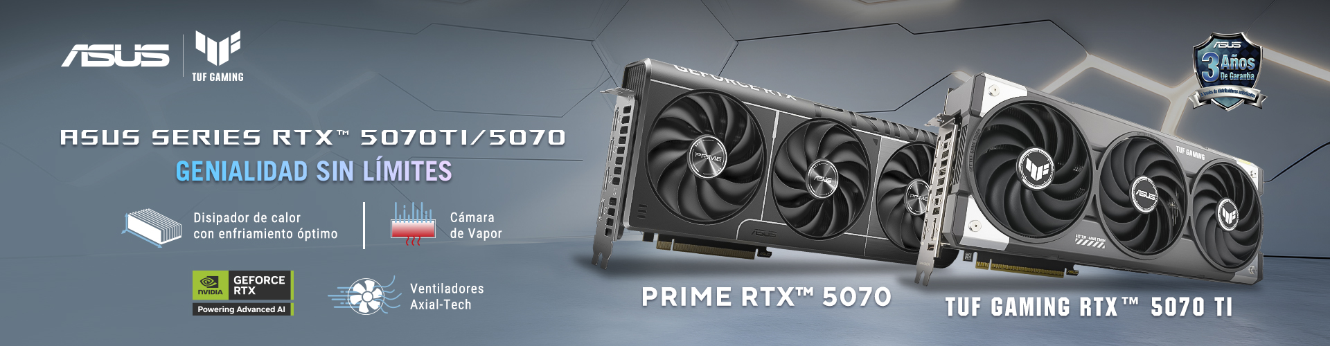 Asus - Genialidad sin límites. Series RTX 5070TI/5070
