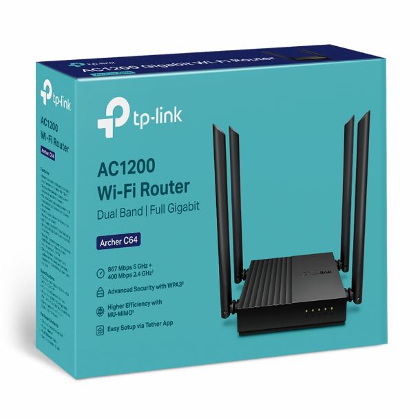router-tp-link-archer-c64-ac1200-wireless-dual-band-mu-mimo-4-antenas