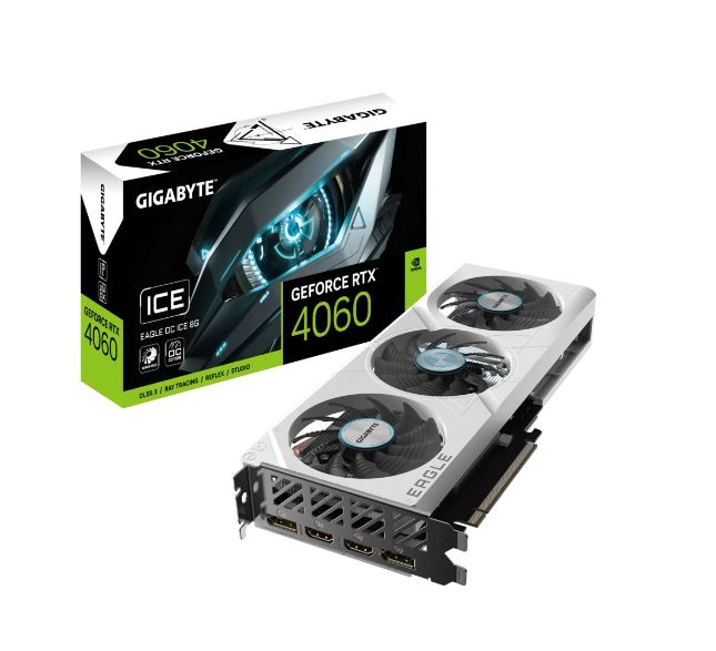 PLACA DE VIDEO GEFORCE RTX 4060 GIGABYTE EAGLE OC ICE 8GB WHITE