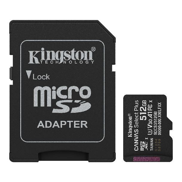 memoria-microsd-512gb-kingston-clase-10-canvas-select-plus-g3