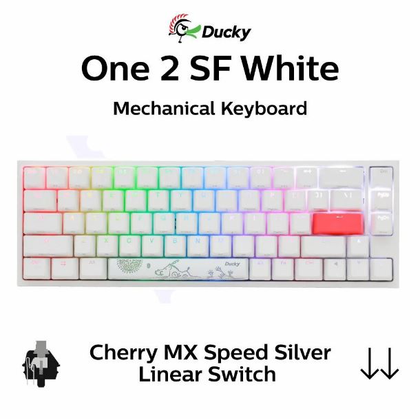 teclado-gamer-ducky-one-2-sf-white-rgb-cherry-speed-silver-double-shot-pbt-mecanico-espanol