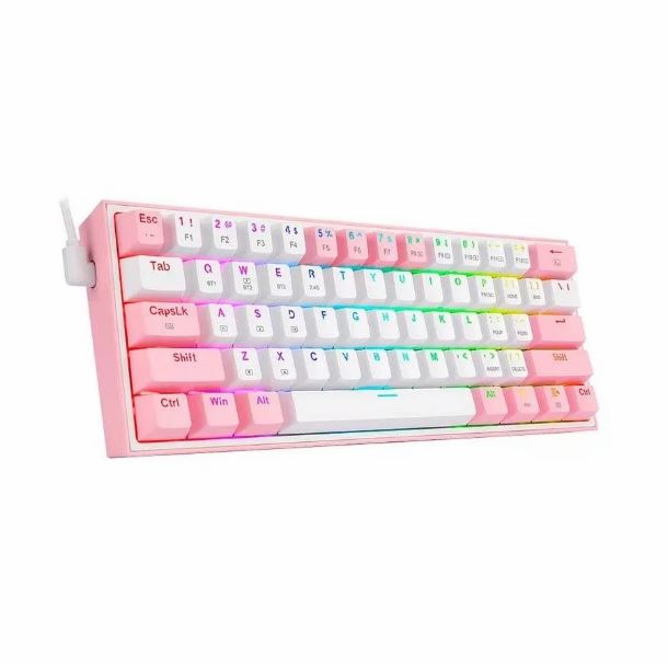 teclado-redragon-fizz-pro-k616-rgb-white-pink-switch-red-espanol