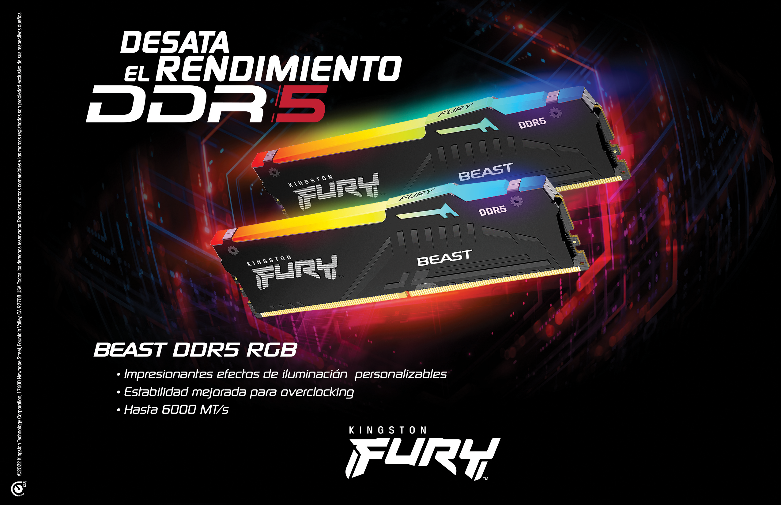 Kingston FURY Beast DDR5 RGB — desata el rendimiento DDR5
